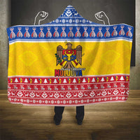 Moldova Christmas Hooded Blanket Coat Of Arms Craciun fericit - Wonder Print Shop