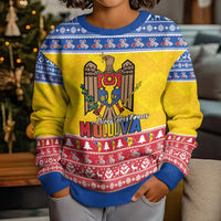 Moldova Christmas Kid Ugly Christmas Sweater Coat Of Arms Craciun fericit - Wonder Print Shop