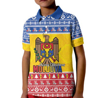 Moldova Christmas Kid Polo Shirt Coat Of Arms Craciun fericit - Wonder Print Shop
