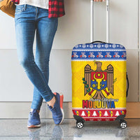 Moldova Christmas Luggage Cover Coat Of Arms Craciun fericit - Wonder Print Shop