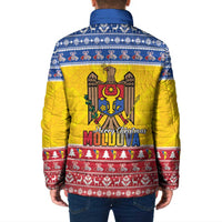 Moldova Christmas Padded Jacket Coat Of Arms Craciun fericit - Wonder Print Shop