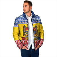 Moldova Christmas Padded Jacket Coat Of Arms Craciun fericit - Wonder Print Shop