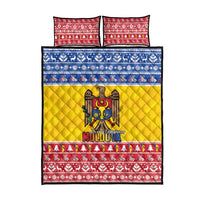 Moldova Christmas Quilt Bed Set Coat Of Arms Craciun fericit - Wonder Print Shop