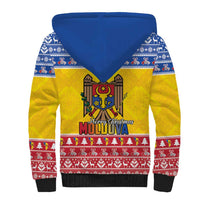 Moldova Christmas Sherpa Hoodie Coat Of Arms Craciun fericit - Wonder Print Shop