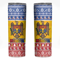 Moldova Christmas Skinny Tumbler Coat Of Arms Craciun fericit - Wonder Print Shop