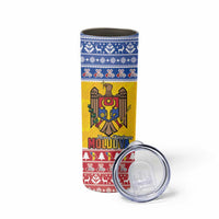 Moldova Christmas Skinny Tumbler Coat Of Arms Craciun fericit - Wonder Print Shop