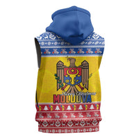Moldova Christmas Sleeveless Hoodie Coat Of Arms Craciun fericit - Wonder Print Shop