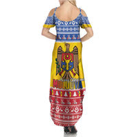 Moldova Christmas Summer Maxi Dress Coat Of Arms Craciun fericit - Wonder Print Shop