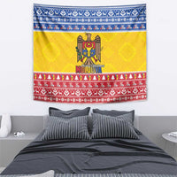 Moldova Christmas Tapestry Coat Of Arms Craciun fericit - Wonder Print Shop
