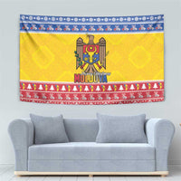 Moldova Christmas Tapestry Coat Of Arms Craciun fericit - Wonder Print Shop