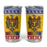 Moldova Christmas Tumbler Cup Coat Of Arms Craciun fericit - Wonder Print Shop