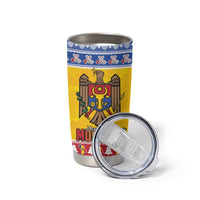 Moldova Christmas Tumbler Cup Coat Of Arms Craciun fericit - Wonder Print Shop