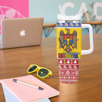 Moldova Christmas Tumbler With Handle Coat Of Arms Craciun fericit - Wonder Print Shop