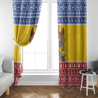 Moldova Christmas Window Curtain Coat Of Arms Craciun fericit - Wonder Print Shop