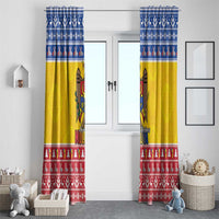 Moldova Christmas Window Curtain Coat Of Arms Craciun fericit - Wonder Print Shop