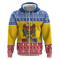 Moldova Christmas Zip Hoodie Coat Of Arms Craciun fericit - Wonder Print Shop