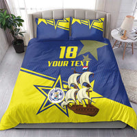 Curacao Football Pride Custom Bedding Set La Familia Azul Go Champions - Wonder Print Shop