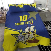 Curacao Football Pride Custom Bedding Set La Familia Azul Go Champions - Wonder Print Shop