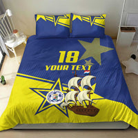 Curacao Football Pride Custom Bedding Set La Familia Azul Go Champions - Wonder Print Shop