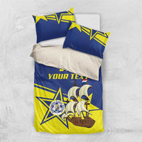 Curacao Football Pride Custom Bedding Set La Familia Azul Go Champions - Wonder Print Shop