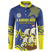 Curacao Football Pride Custom Button Sweatshirt La Familia Azul Go Champions - Wonder Print Shop