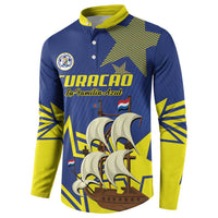 Curacao Football Pride Custom Button Sweatshirt La Familia Azul Go Champions - Wonder Print Shop