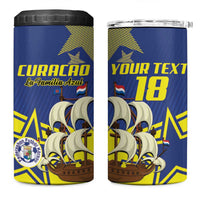 Curacao Football Pride Custom 4 in 1 Can Cooler Tumbler La Familia Azul Go Champions - Wonder Print Shop