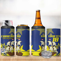 Curacao Football Pride Custom 4 in 1 Can Cooler Tumbler La Familia Azul Go Champions - Wonder Print Shop