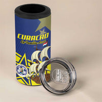 Curacao Football Pride Custom 4 in 1 Can Cooler Tumbler La Familia Azul Go Champions - Wonder Print Shop