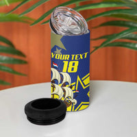 Curacao Football Pride Custom 4 in 1 Can Cooler Tumbler La Familia Azul Go Champions - Wonder Print Shop