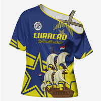 Curacao Football Pride Custom Cross Shoulder Shirt La Familia Azul Go Champions - Wonder Print Shop