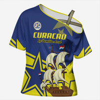 Curacao Football Pride Custom Cross Shoulder Shirt La Familia Azul Go Champions - Wonder Print Shop