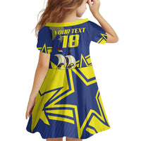 Curacao Football Pride Custom Kid Short Sleeve Dress La Familia Azul Go Champions - Wonder Print Shop