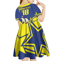 Curacao Football Pride Custom Kid Short Sleeve Dress La Familia Azul Go Champions - Wonder Print Shop