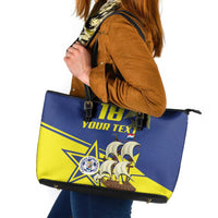 Curacao Football Pride Custom Leather Tote Bag La Familia Azul Go Champions - Wonder Print Shop