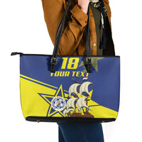 Curacao Football Pride Custom Leather Tote Bag La Familia Azul Go Champions - Wonder Print Shop