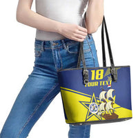 Curacao Football Pride Custom Leather Tote Bag La Familia Azul Go Champions - Wonder Print Shop