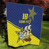 Curacao Football Pride Custom Quilt La Familia Azul Go Champions - Wonder Print Shop