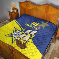 Curacao Football Pride Custom Quilt La Familia Azul Go Champions - Wonder Print Shop