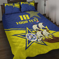 Curacao Football Pride Custom Quilt Bed Set La Familia Azul Go Champions - Wonder Print Shop
