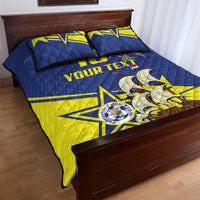 Curacao Football Pride Custom Quilt Bed Set La Familia Azul Go Champions - Wonder Print Shop