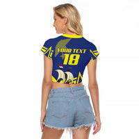 Curacao Football Pride Custom Raglan Cropped T Shirt La Familia Azul Go Champions - Wonder Print Shop