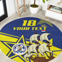 Curacao Football Pride Custom Round Carpet La Familia Azul Go Champions - Wonder Print Shop