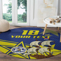 Curacao Football Pride Custom Round Carpet La Familia Azul Go Champions - Wonder Print Shop