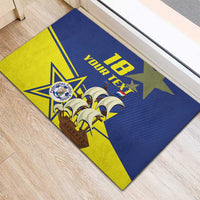 Curacao Football Pride Custom Rubber Doormat La Familia Azul Go Champions - Wonder Print Shop