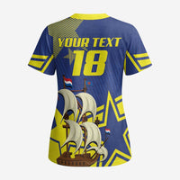 Curacao Football Pride Custom Scrub Top La Familia Azul Go Champions - Wonder Print Shop