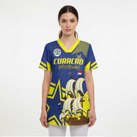 Curacao Football Pride Custom Scrub Top La Familia Azul Go Champions - Wonder Print Shop