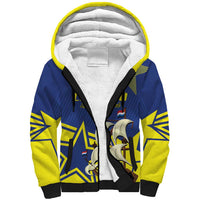 Curacao Football Pride Custom Sherpa Hoodie La Familia Azul Go Champions - Wonder Print Shop