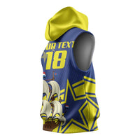 Curacao Football Pride Custom Sleeveless Hoodie La Familia Azul Go Champions - Wonder Print Shop