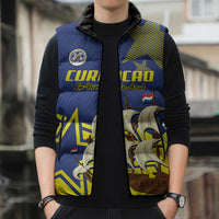 Curacao Football Pride Custom Sleeveless Puffer Jacket La Familia Azul Go Champions - Wonder Print Shop